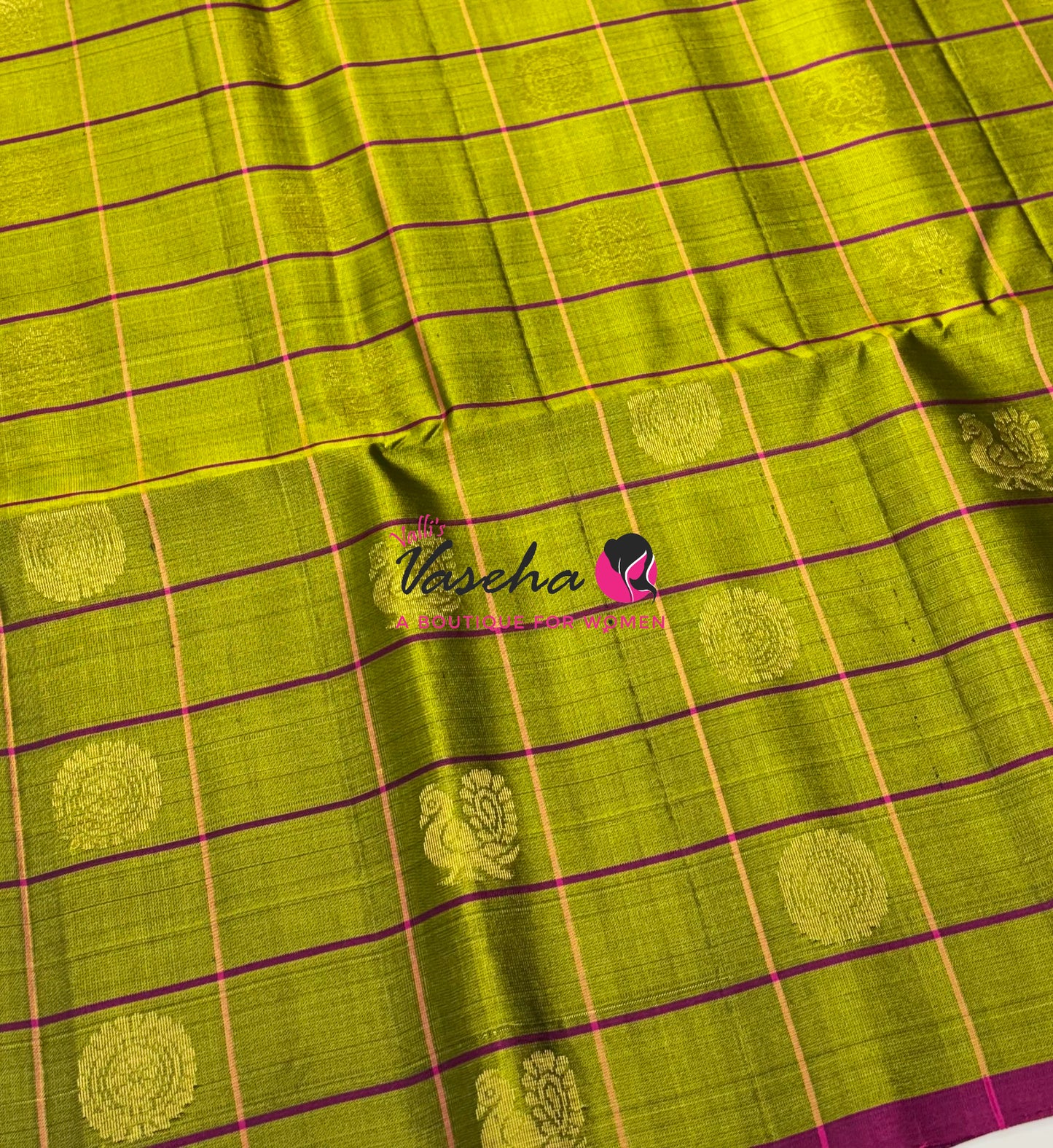 Pure Soft Silk Saree - Green  & Pink Shade - VVPSS055