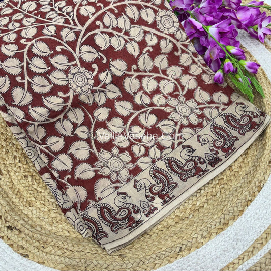 Pure Kalamkari Cotton Saree - VVPKC002