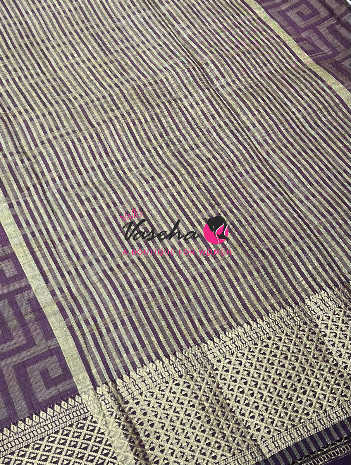Semi Tussar Silk Saree | Wine Shade |VVSTS058