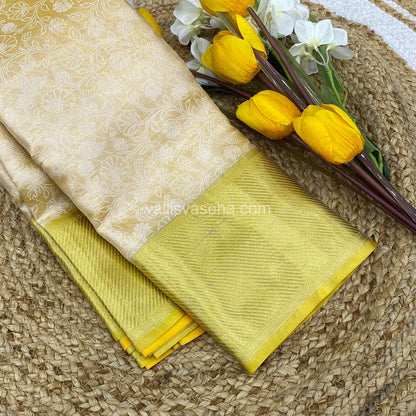 Semi Bridal Tissue Sarees - Cream Gold Shade - VVSBT001