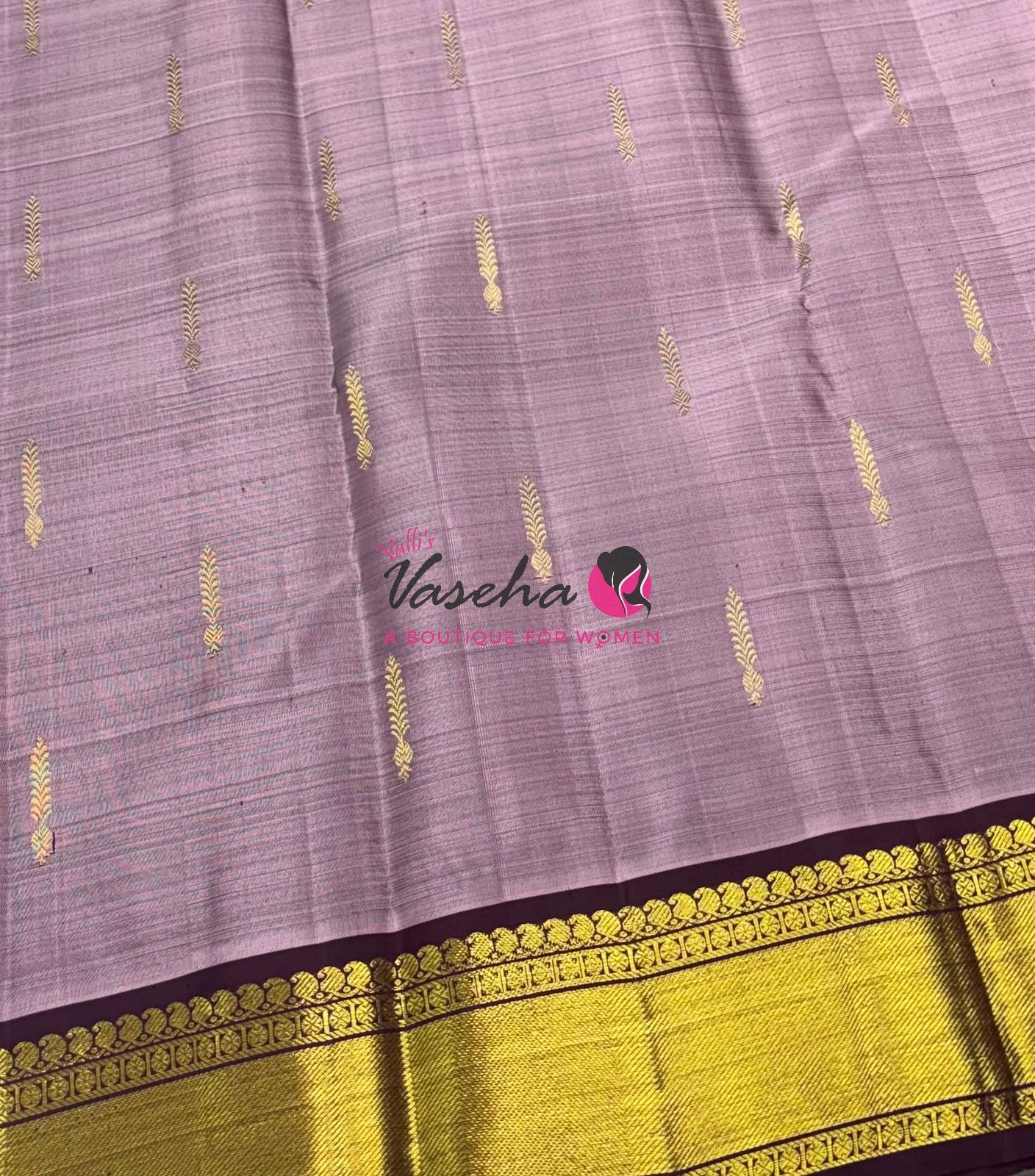 Pure Kanchipuram Silk Saree - Kind Of Onion Pink & Wine Shade  - VVPS057