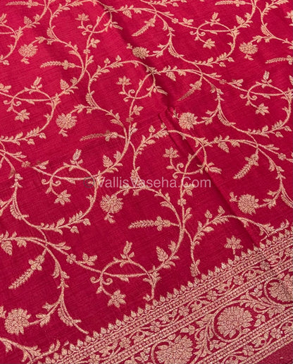 Banarasi - Heritage Silk - Semi Kathan Silk - Dark Pinkish Red Shade- VVBHS001