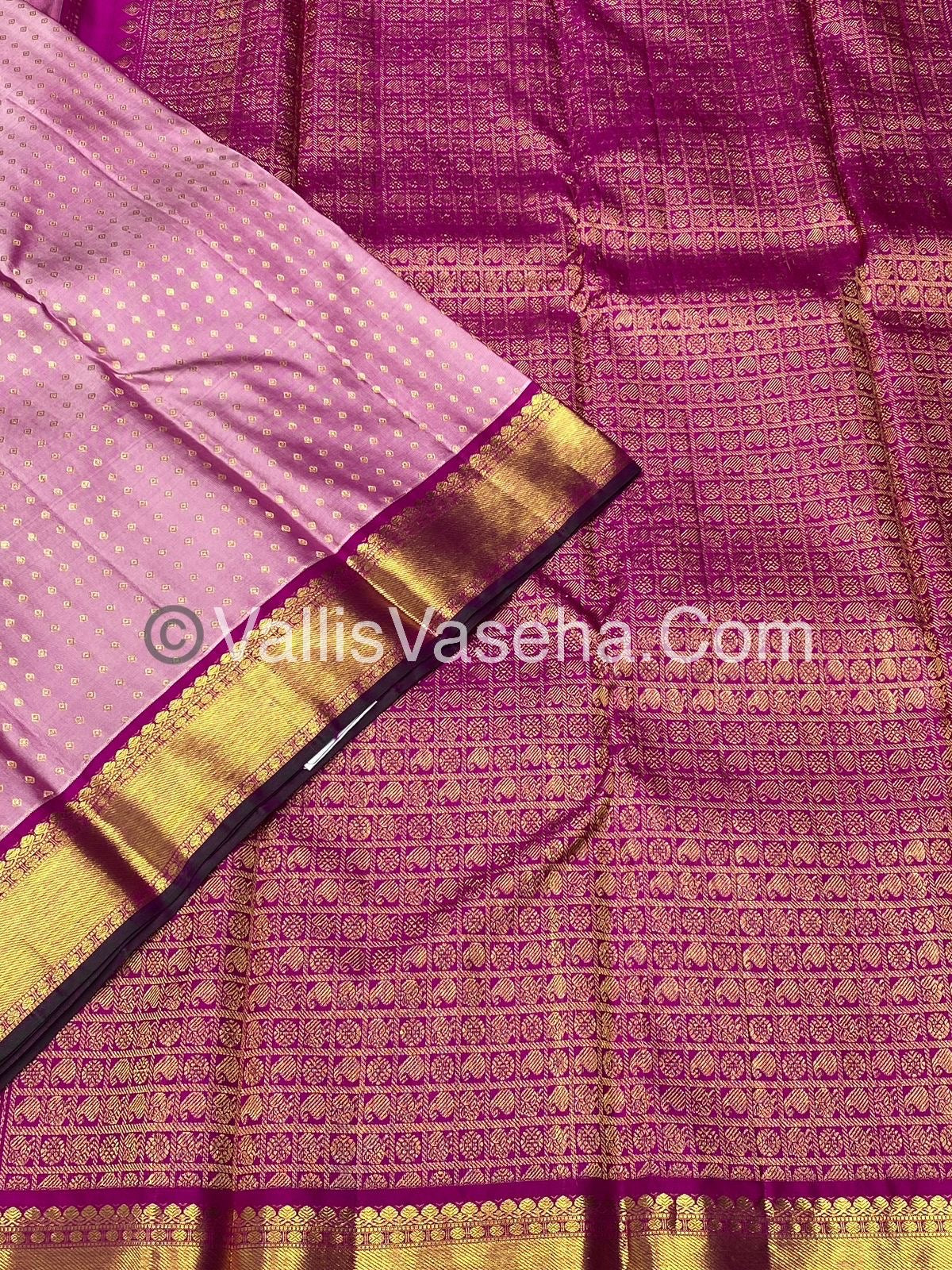 Pure Kanchipuram Silk Saree - Lakshadeepam Butta - Baby Pink Shade - VVPS006
