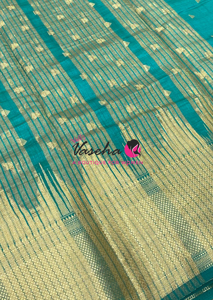 Semi Tussar Silk Saree | Blue Shade |VVSTS054