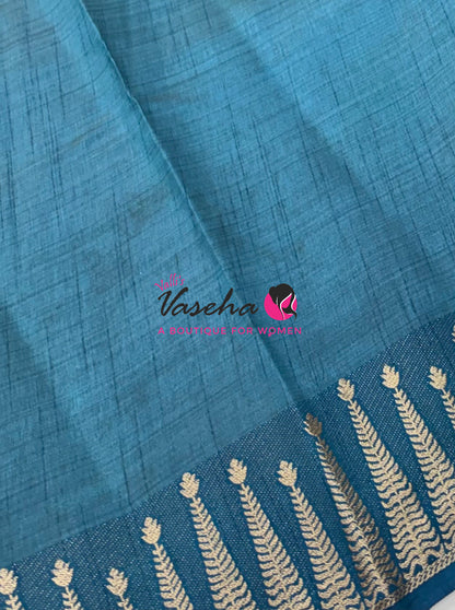 Semi Tussar Silk Saree | Ramar Blue Shade |VVSTS050