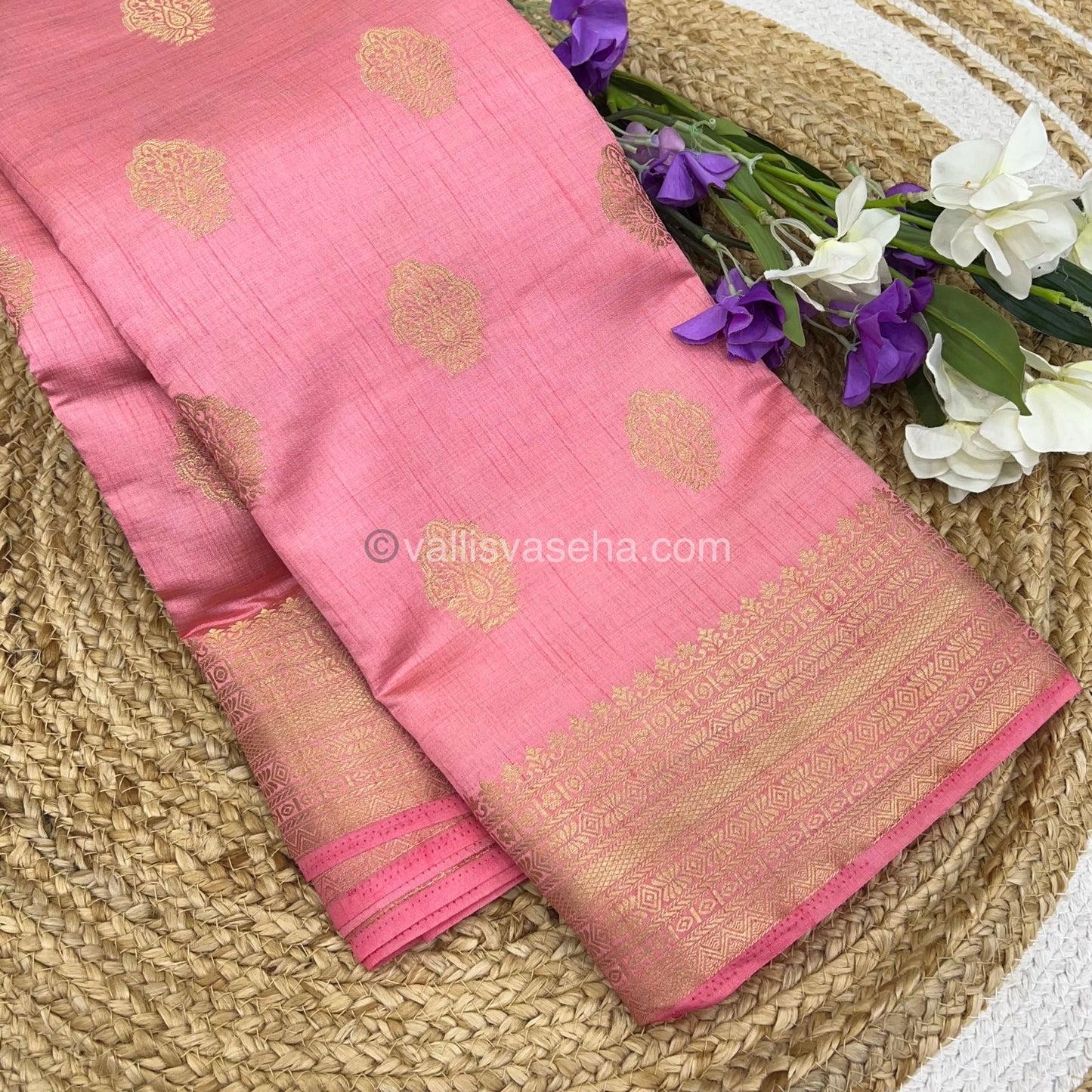 Semi Tussar Silk Saree - Light Peach Shade - VVSTS008