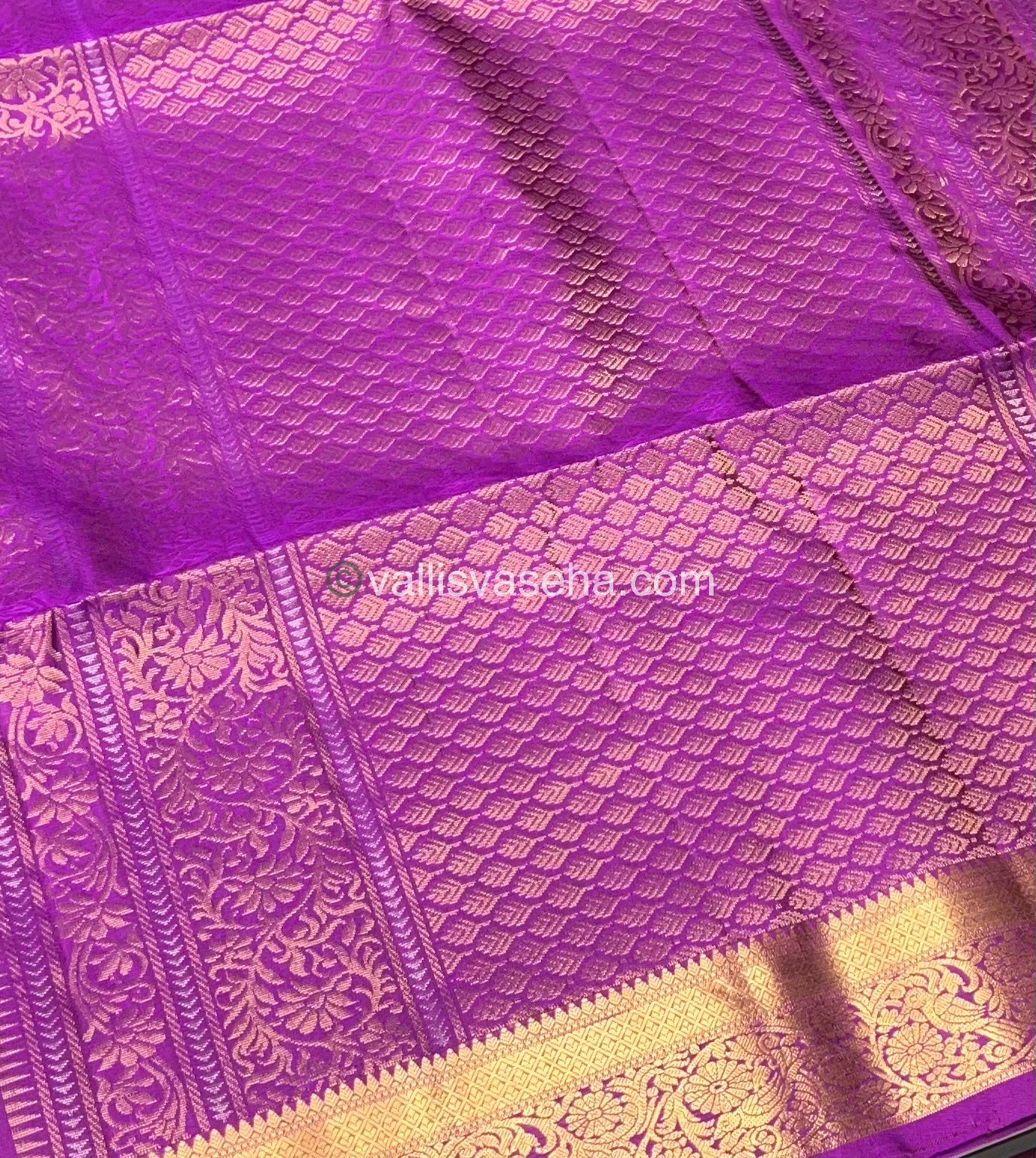 Pure Soft Silk Saree - Kanchi Border - Purplish Pink Shade - VVPSS046