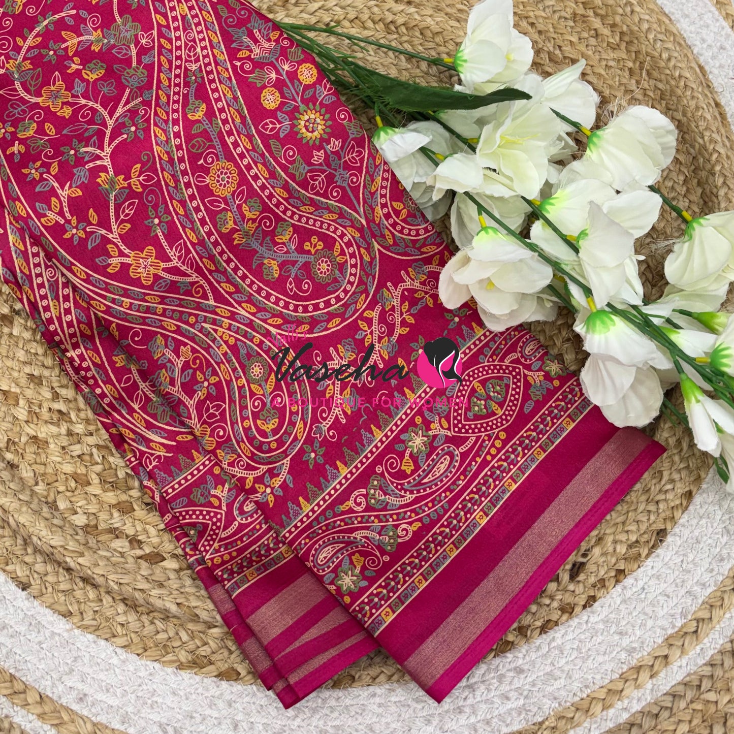 Casual Wear - Fancy Printed Silk  - Pink Shade - VVFPS001