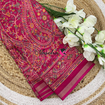 Casual Wear - Fancy Printed Silk  - Pink Shade - VVFPS001