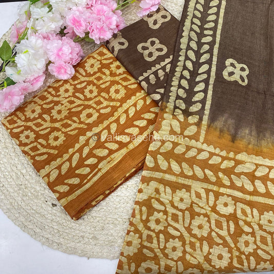 Unstitched Salwar Material- Baswada Batick Printed Silk - VVUSM005