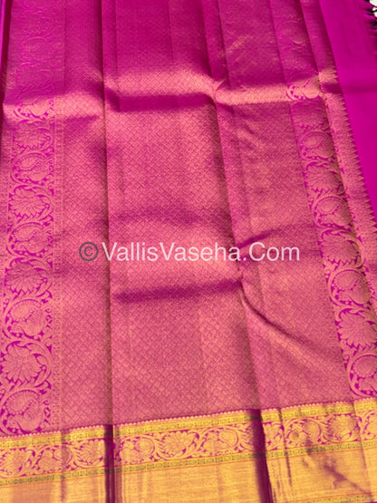 Pure Vintage Korvai Kanchipuram Silk Saree - Purple & Pink Combo - VVPS025