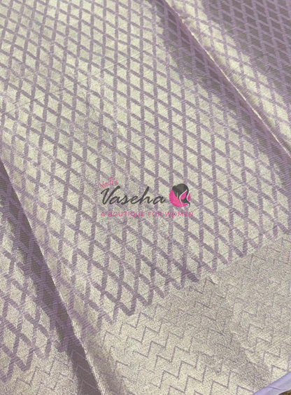 Kota Saree - Embroidery Weaving - Lavender Shade - VVKES001