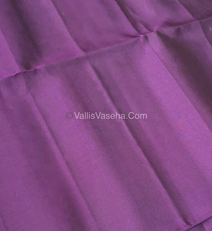 Pure Soft Silk Saree - Blue with Purple - VVPSS067