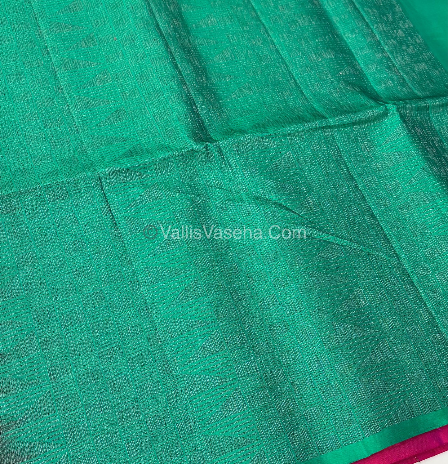 Pure Soft Silk Saree - Border Less  - Pink & Green Combo - VVPSS070