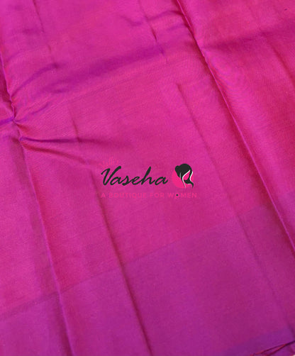 Half Mixed  Soft Silk Saree - Peach & Purple  - VVPSS073