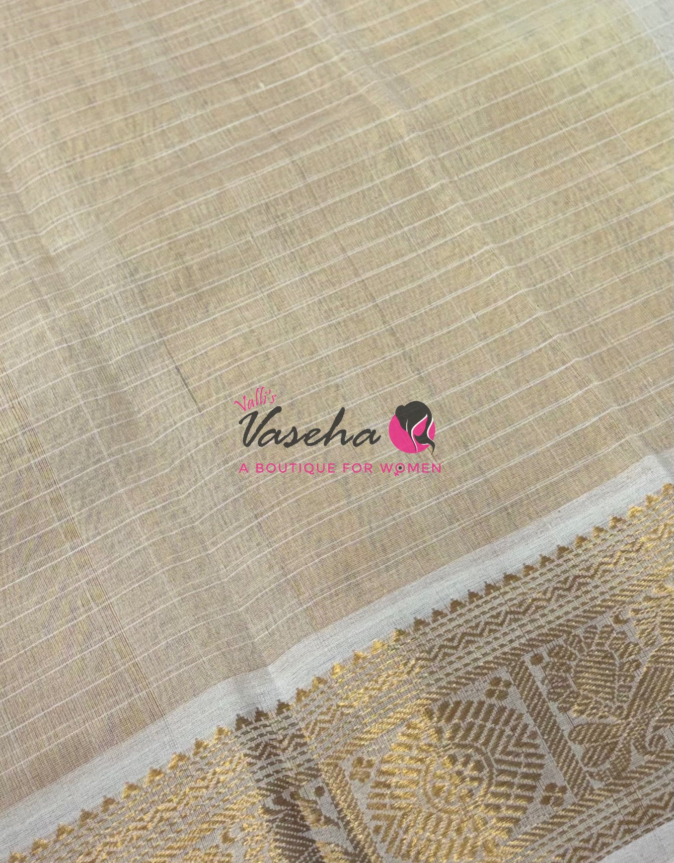 Pure Silk Cotton Saree - Yellow With Half White - Lakshadeepam Design - VVPLD001
