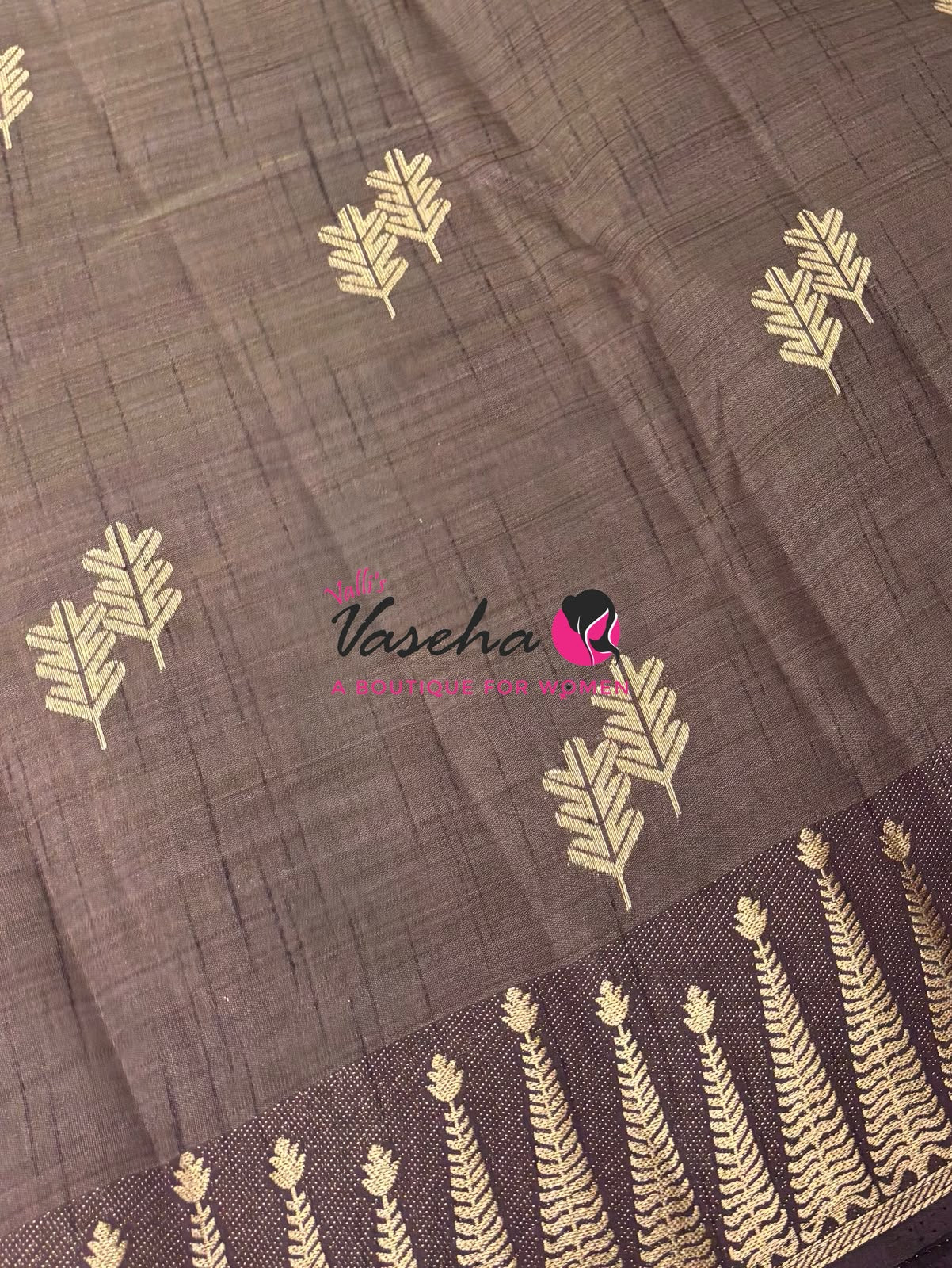 Semi Tussar Silk Saree | Brown Shade |VVSTS050