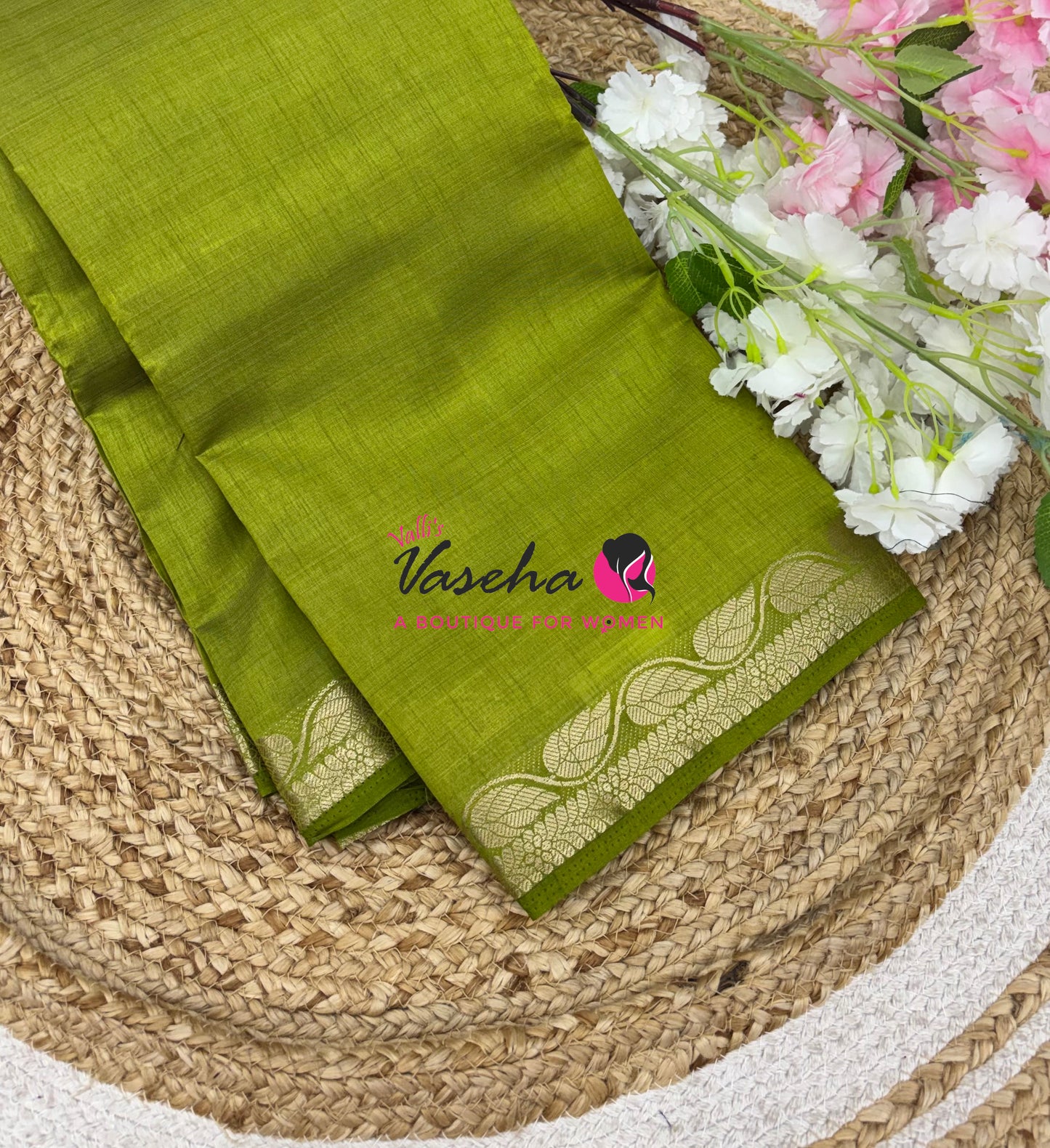 Semi Tussar Silk - Green Shade - VVSTS003