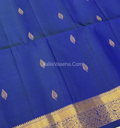 Pure Soft Silk Saree - Kanchi Border - Blue Shade - VVPSS046