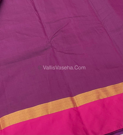 Semi Silk Saree - Plus Design Style - Contrast Pallu & Blouse or Running Pallu & Blouse - VVSS004