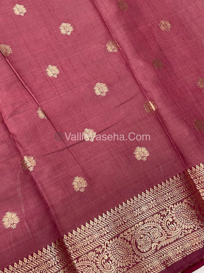 Semi Tussar Silk Saree |Maroonish Wine shade |VVSTS044