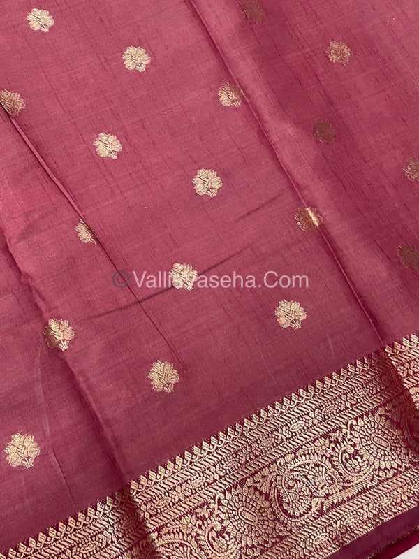Semi Tussar Silk Saree |Maroonish Wine shade |VVSTS044