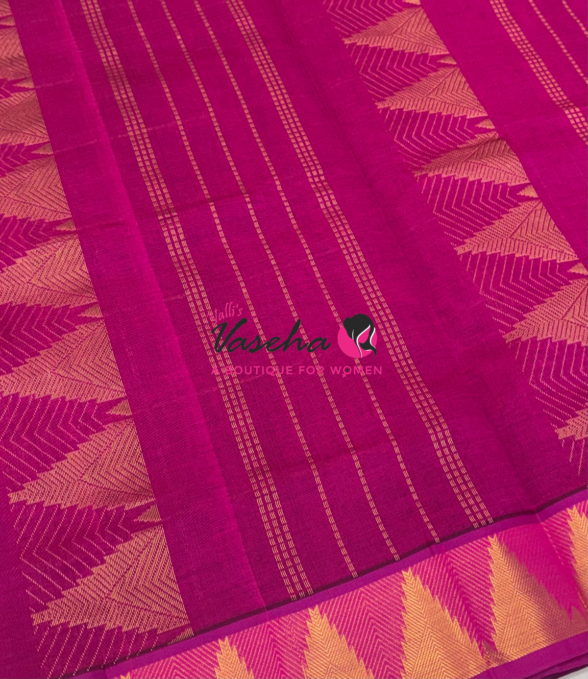 Semi Silk Cotton Saree - Checked Pattern with Butta  - VVSSC013
