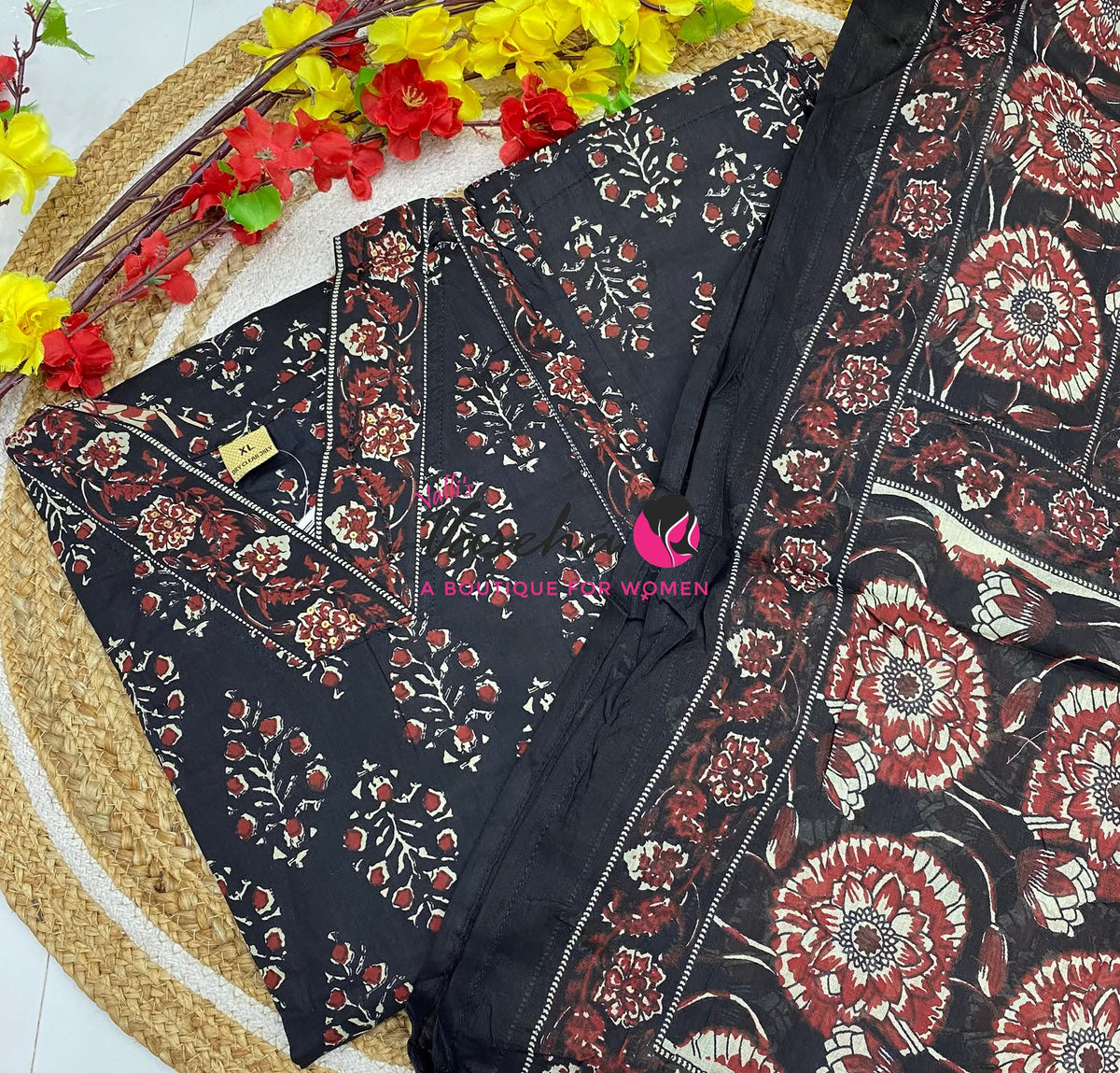 Ready Made | Anarkali Set  |Salwar, Kameez & Duppatta(3pc)|Cotton |VVRMS037