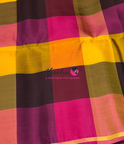 Pure Soft Silk Saree - Partly Pallu -  Half & Half Saree - VVPSS088