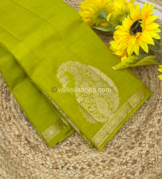 Semi Tussar Silk - Mehandi Green Shade - VVSTS002