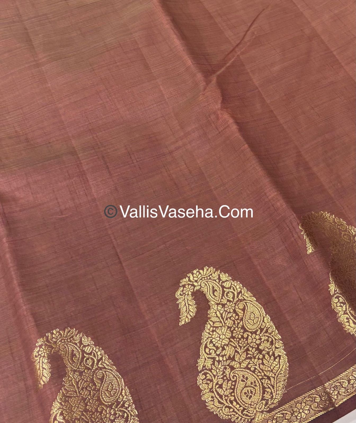 Semi Tussar Silk - Small Mango - Brown  Shade - VVSTS002