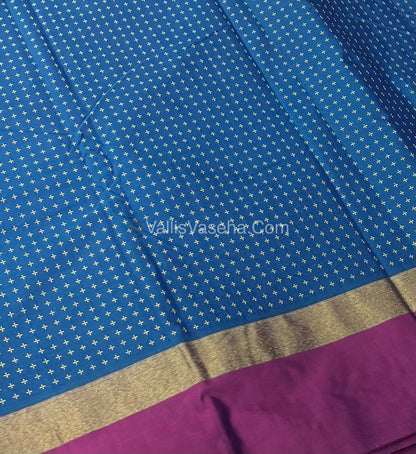 Semi Silk Saree - Plus Design Style - Contrast Pallu & Blouse or Running Pallu & Blouse - VVSS004