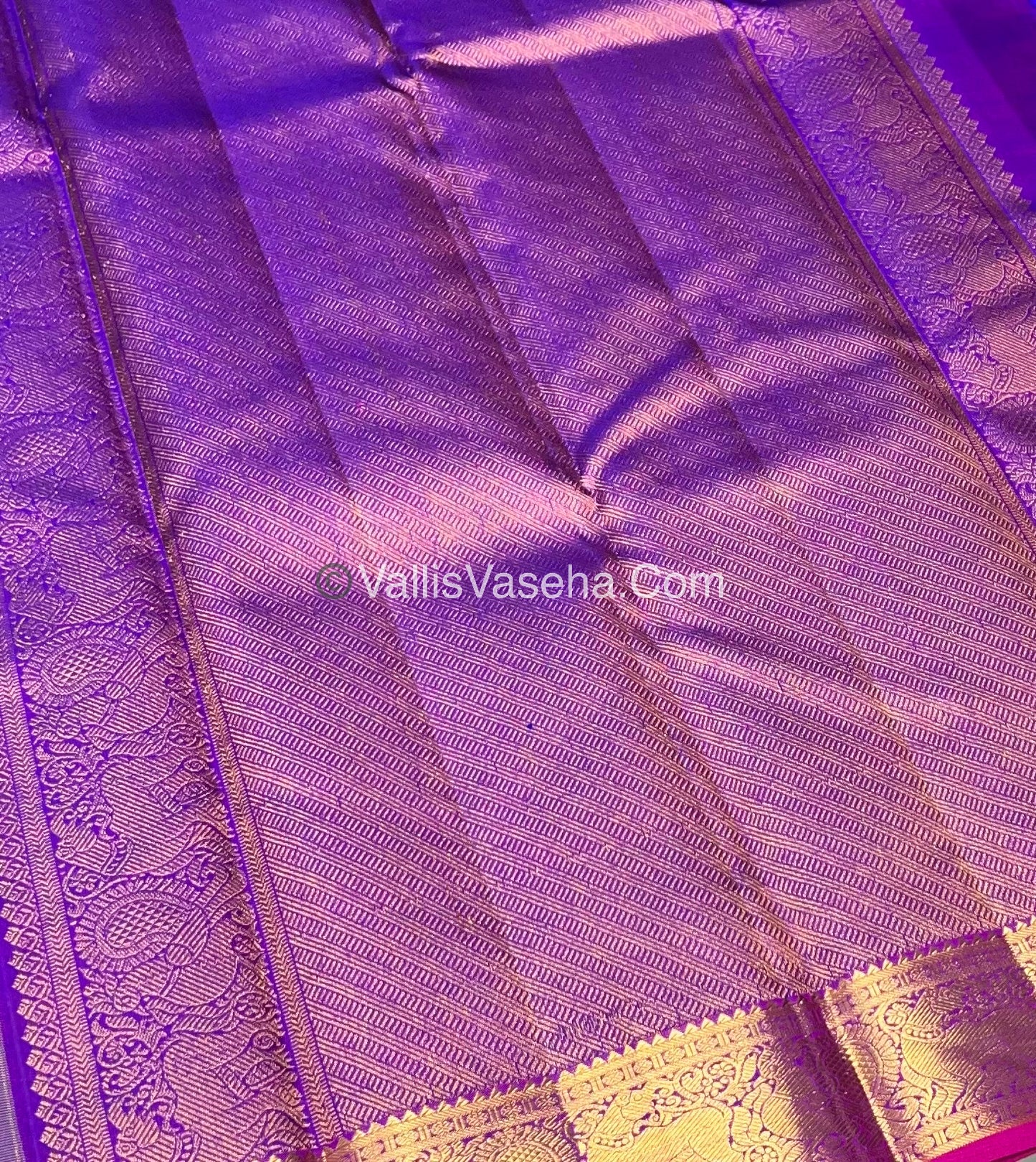 Pure Kanchipuram Silk Saree - Manthulir Green & Purple/Pink Combo - VVPS014