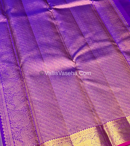 Pure Kanchipuram Silk Saree - Manthulir Green & Purple/Pink Combo - VVPS014