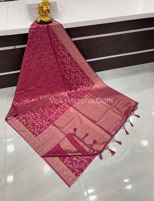 Banarasi - Heritage Silk - Semi Kathan Silk - Onion Pink Shade- VVBHS001