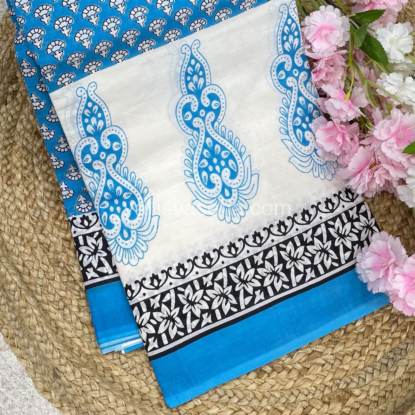 Pure Soft Mul Mul Cotton Sarees - Hand Block Prints - VVMMC008