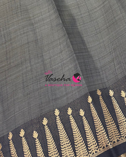 Semi Tussar Silk Saree | Black  Shade |VVSTS050
