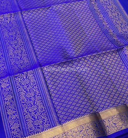 Pure Soft Silk Saree - Kanchi Border - Royal Blue Shade - VVPSS046