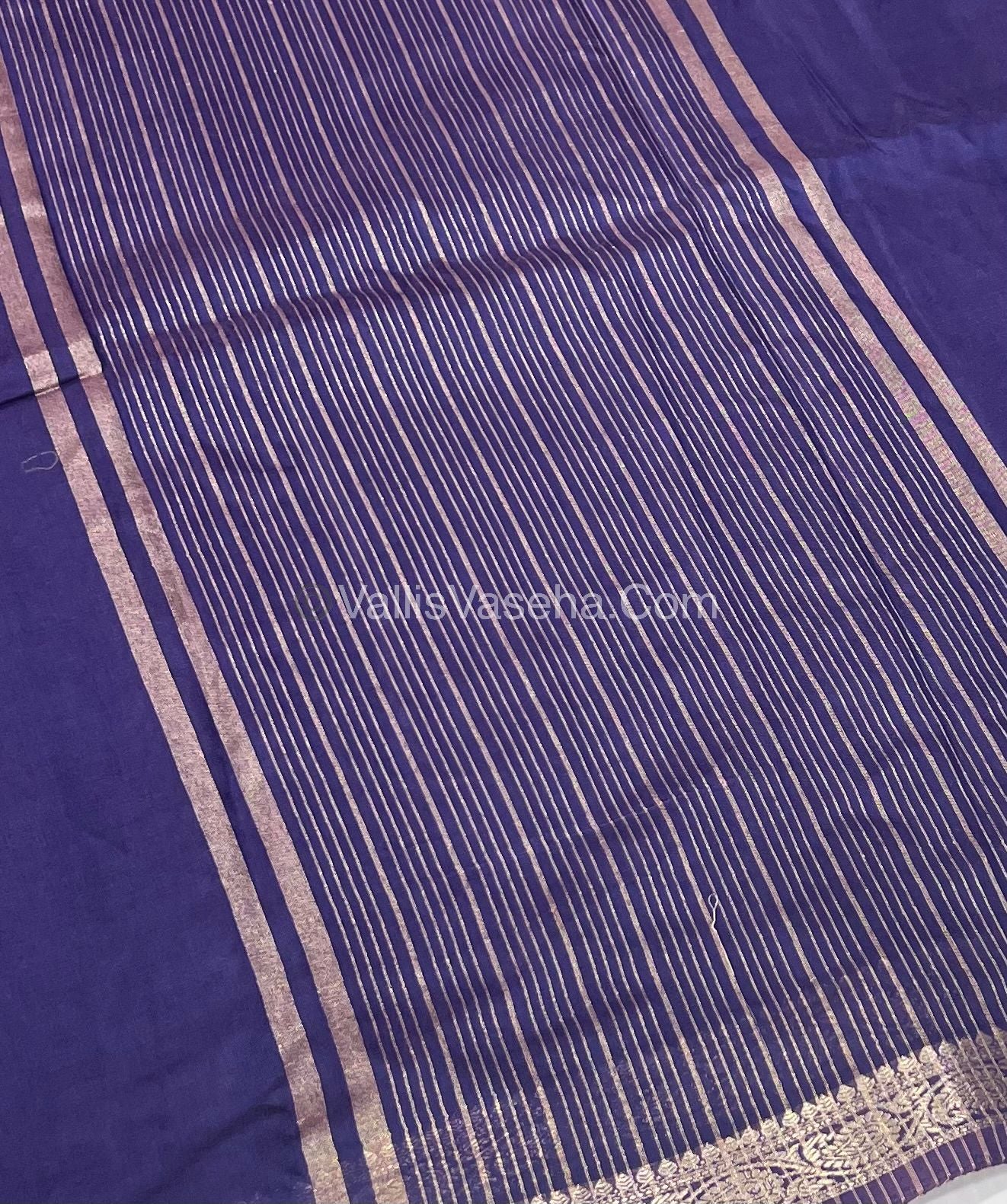 Semi Crepe Silk - Violetish Blue Shade - VVSCS005