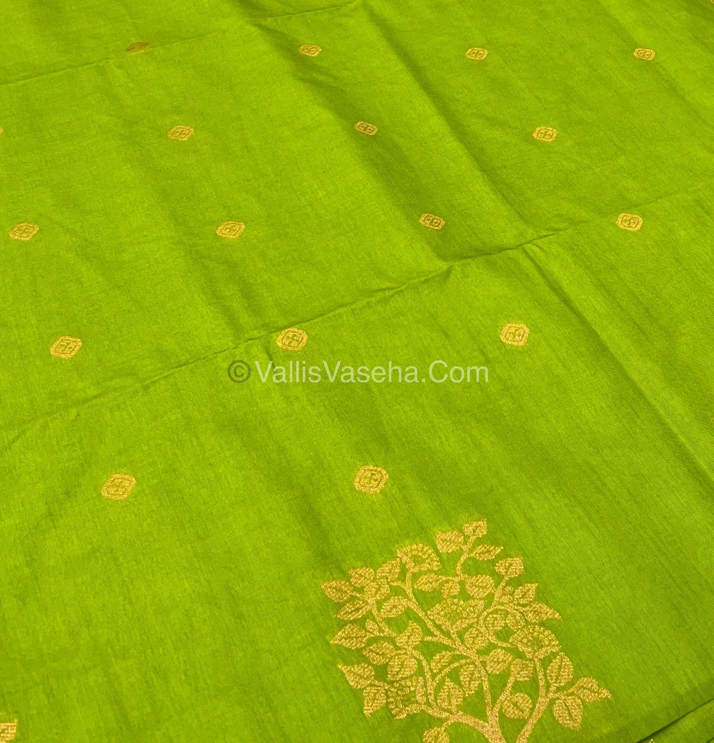 Mulberry Semi Silk - Lemon/ Light Mehandhi Green Shade - VVMSS002