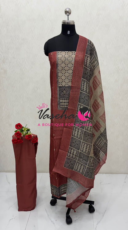 Unstitched Jute Material | Onion, Pink ￼Shade | VVUSM080