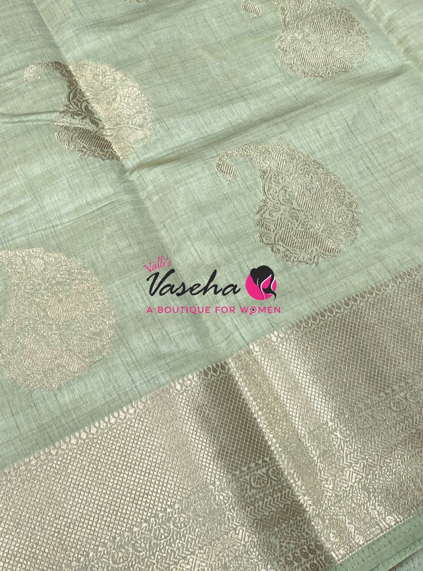 Semi Tussar Silk Saree | Grey Shade |VVSTS055