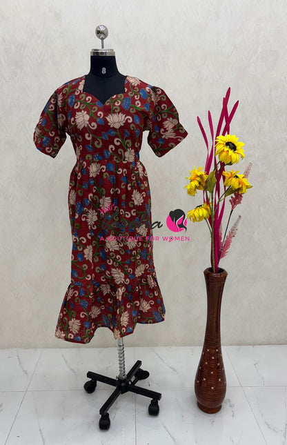 Ready Made - Kalamkari Frock  - VVRKF002