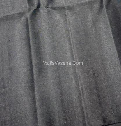 Pure Soft Silk Saree - White with Black - VVPSS067