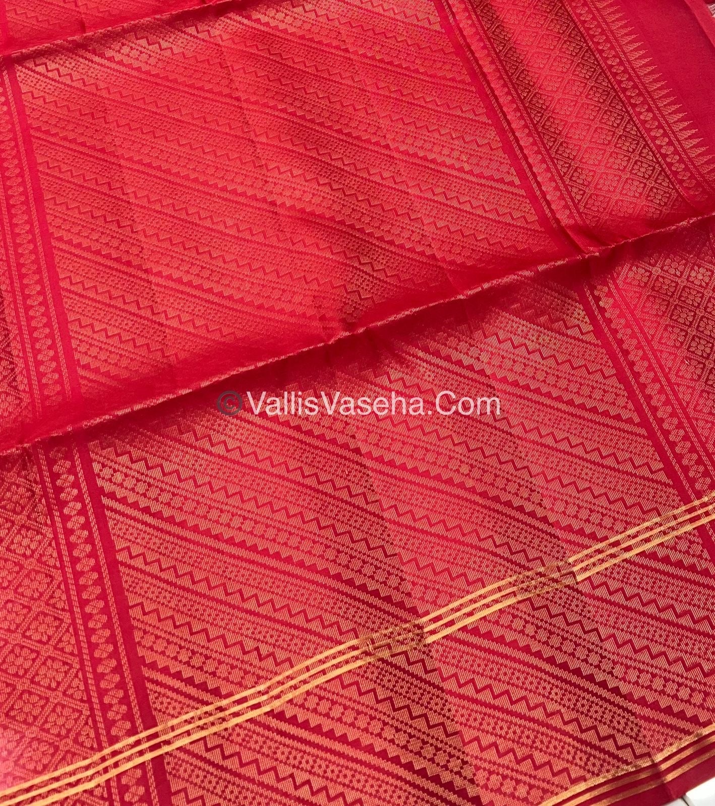 Pure Soft Silk Saree - Pink & Red - VVPSS062