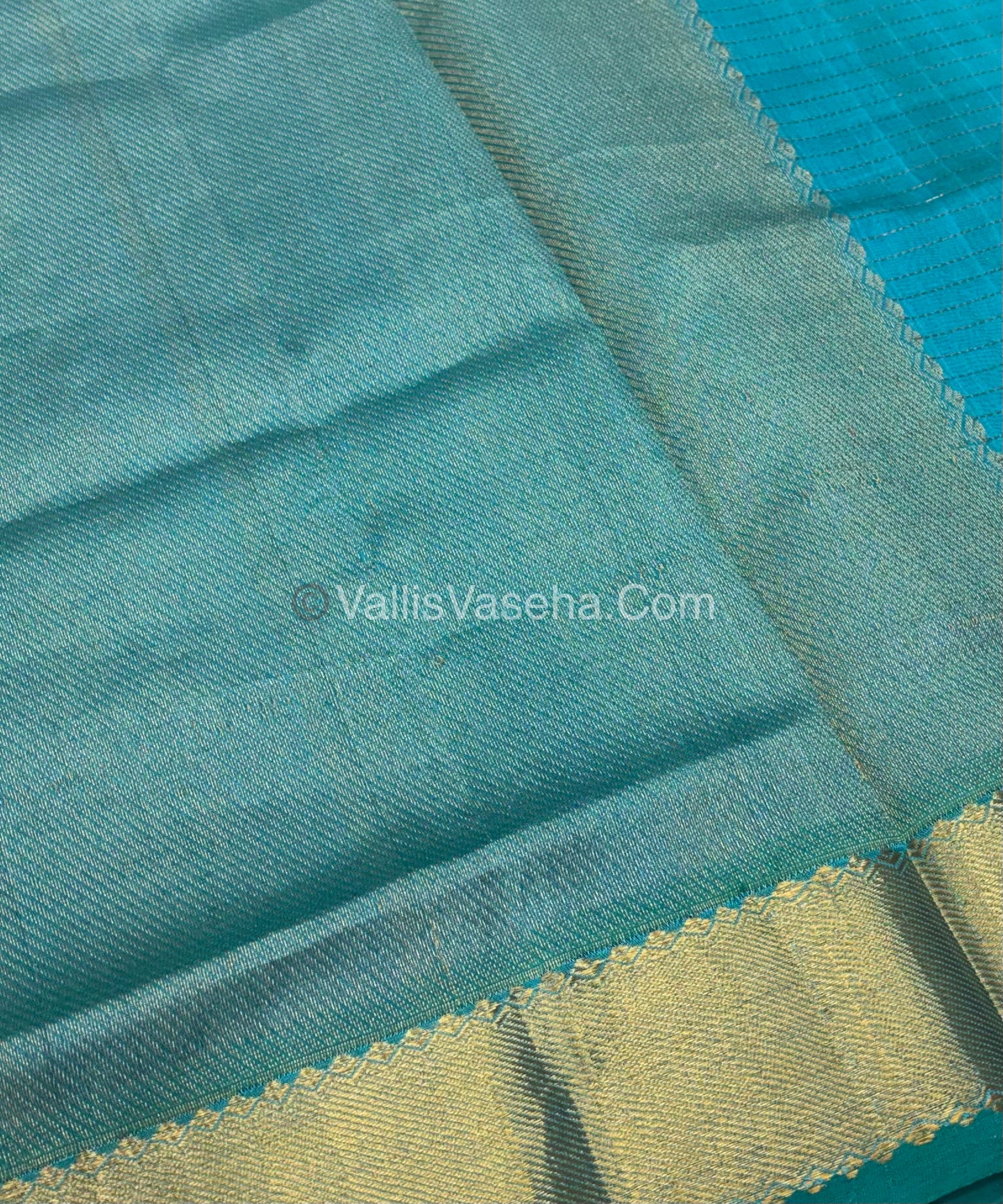 Pure Silk Cotton Saree - Mayil & Chakkaram Design - Lavender With Blue Shade - VVMC002