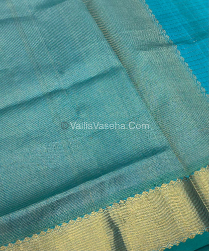 Pure Silk Cotton Saree - Mayil & Chakkaram Design - Lavender With Blue Shade - VVMC002