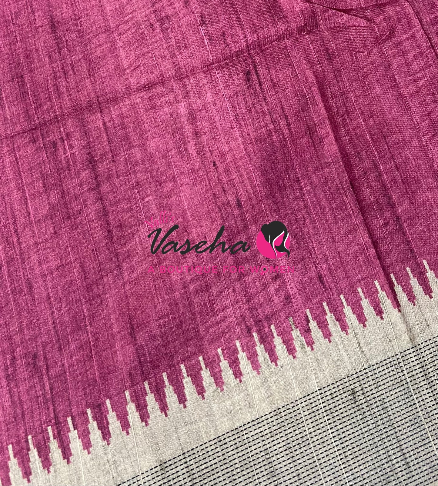Semi Matka Tussar  Saree - Grey & Pink Shade - VVSMT002