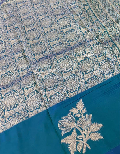 Semi Soft Silk - Peacock Blue Shade -VVSSS019