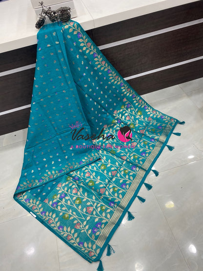Banarasi - Heritage Meenakari Silk - Blue Shade - VVBHS012